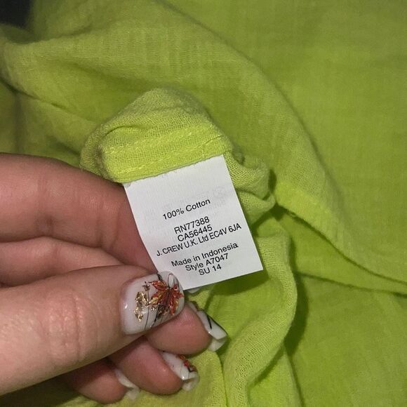 ✨J.Crew Cotton Neon Lime Tunic✨ - Picture 4 of 6